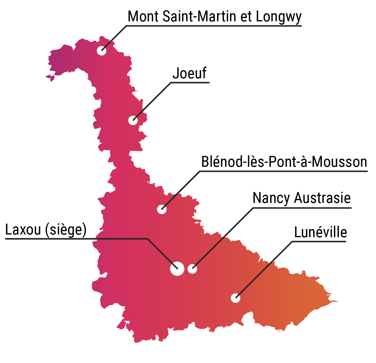 Notre carte d'implantation